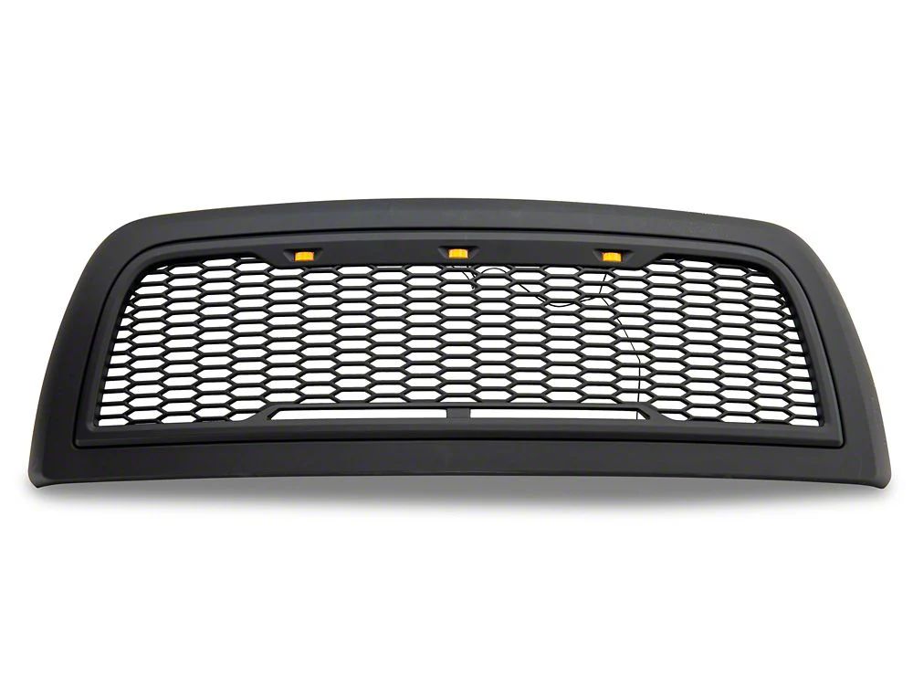 RedRock Baja Upper Replacement Grille with LED Lighting; Matte Black (10-12 RAM 3500)