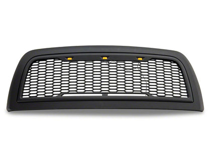 RedRock Baja Upper Replacement Grille with LED Lighting; Matte Black (10-12 RAM 3500)