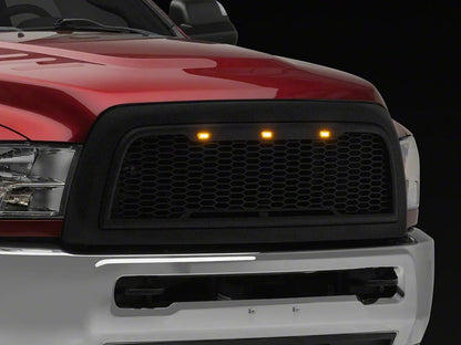 RedRock Baja Upper Replacement Grille with LED Lighting; Matte Black (10-12 RAM 2500)