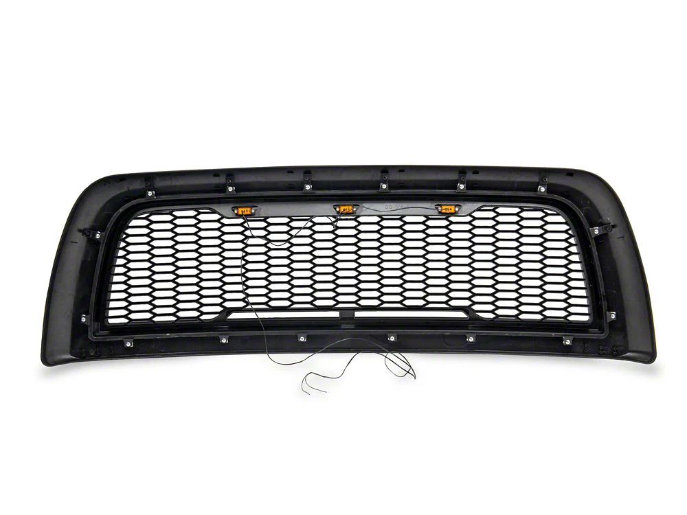 RedRock Baja Upper Replacement Grille with LED Lighting; Matte Black (10-12 RAM 3500)