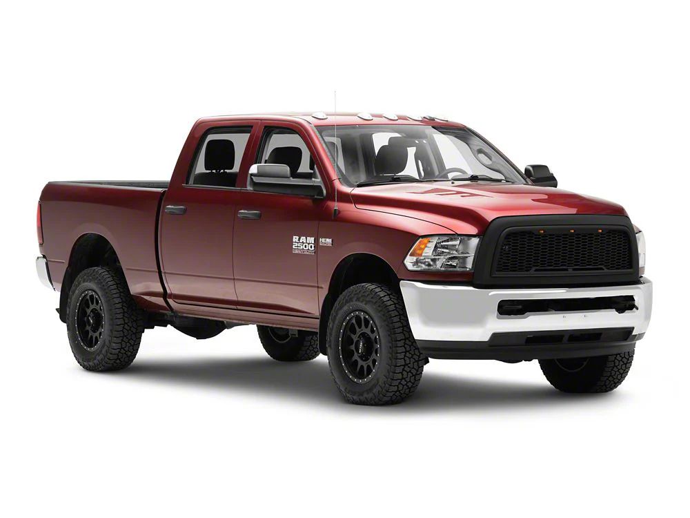 RedRock Baja Upper Replacement Grille with LED Lighting; Matte Black (10-12 RAM 2500)