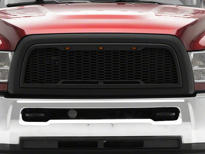 RedRock Baja Upper Replacement Grille with LED Lighting; Matte Black (10-12 RAM 3500)