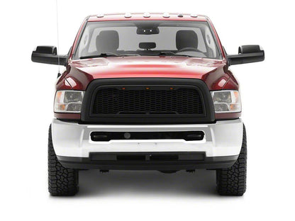 RedRock Baja Upper Replacement Grille with LED Lighting; Matte Black (10-12 RAM 3500)