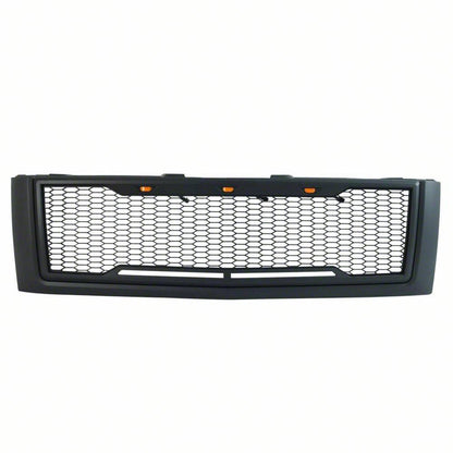 RedRock Impulse Upper Replacement Grille with Amber LED Lights; Matte Black (07-10 Silverado 2500 HD)