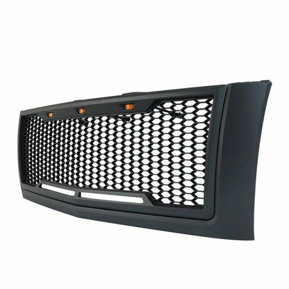 RedRock Impulse Upper Replacement Grille with Amber LED Lights; Matte Black (07-10 Silverado 2500 HD)