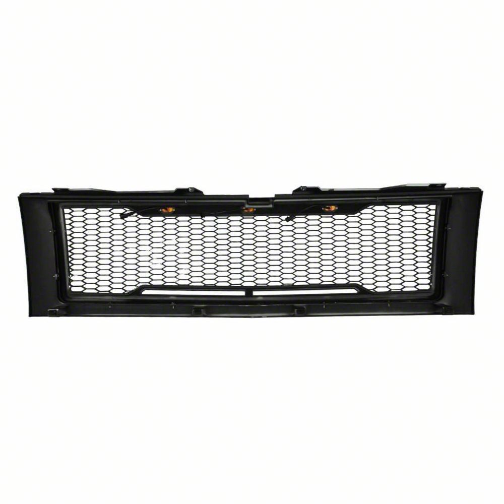 RedRock Impulse Upper Replacement Grille with Amber LED Lights; Matte Black (07-10 Silverado 2500 HD)