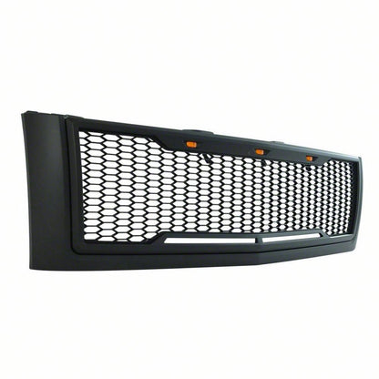 RedRock Impulse Upper Replacement Grille with Amber LED Lights; Matte Black (07-10 Silverado 3500 HD)