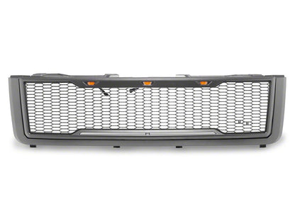 RedRock Baja Upper Replacement Grille with LED Lighting; Charcoal (11-14 Silverado 2500 HD)
