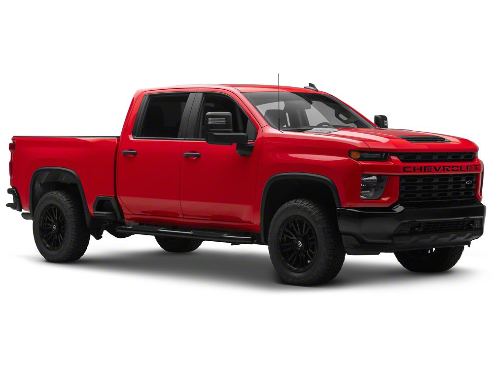 RedRock 6-Inch Oval Bent End Side Step Bars; Black (20-25 Silverado 2500 HD Crew Cab)