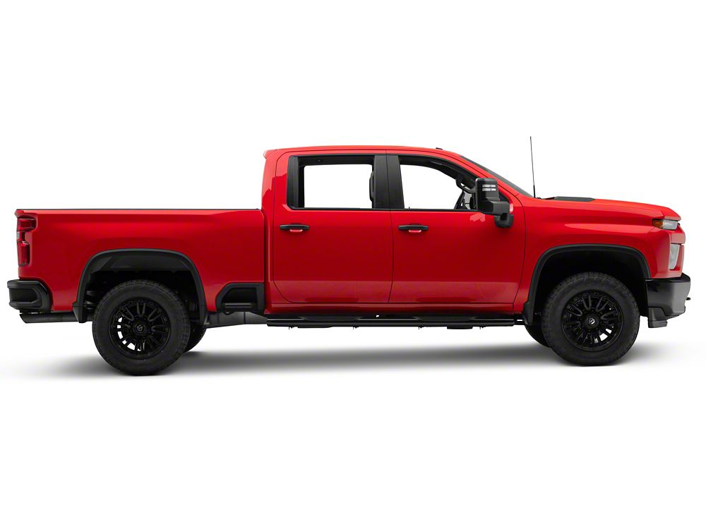 RedRock 6-Inch Oval Bent End Side Step Bars; Black (20-25 Silverado 2500 HD Crew Cab)