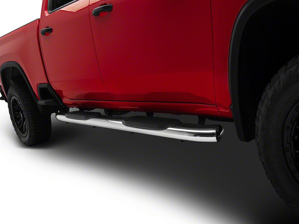 RedRock 6-Inch Oval Bent End Side Step Bars; Stainless Steel (20-25 Silverado 2500 HD Crew Cab)