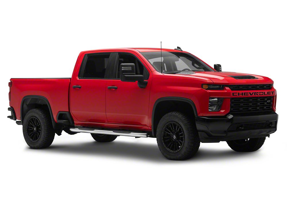 RedRock 6-Inch Oval Bent End Side Step Bars; Stainless Steel (20-25 Silverado 2500 HD Crew Cab)