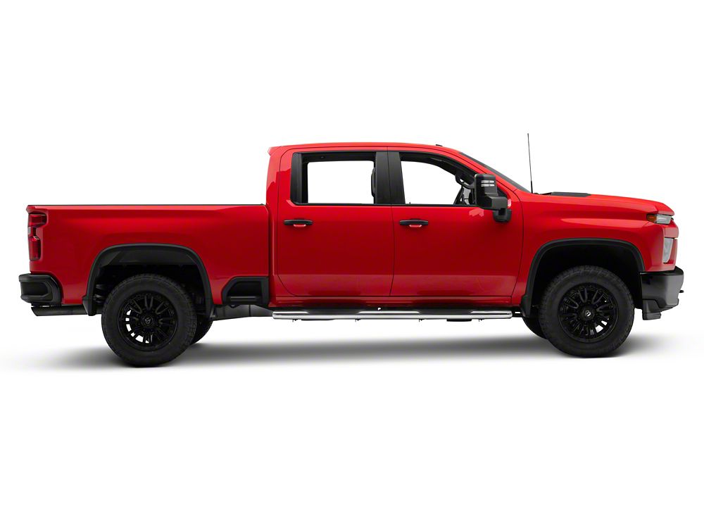 RedRock 6-Inch Oval Bent End Side Step Bars; Stainless Steel (20-25 Silverado 2500 HD Crew Cab)