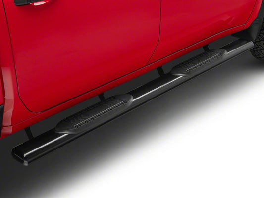 RedRock 6-Inch Oval Straight End Side Step Bars; Black (20-25 Silverado 2500 HD Crew Cab)