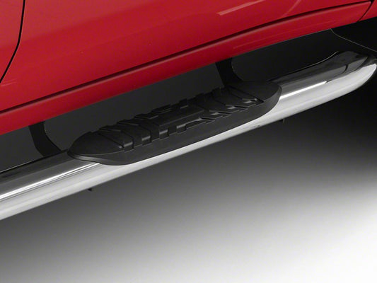 RedRock 5-Inch Oval Bent End Side Step Bars; Stainless Steel (20-25 Silverado 2500 HD Crew Cab)