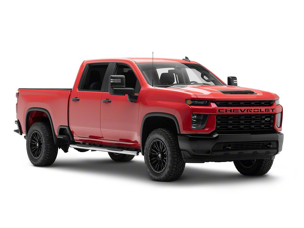 RedRock 5-Inch Oval Bent End Side Step Bars; Stainless Steel (20-25 Silverado 2500 HD Crew Cab)