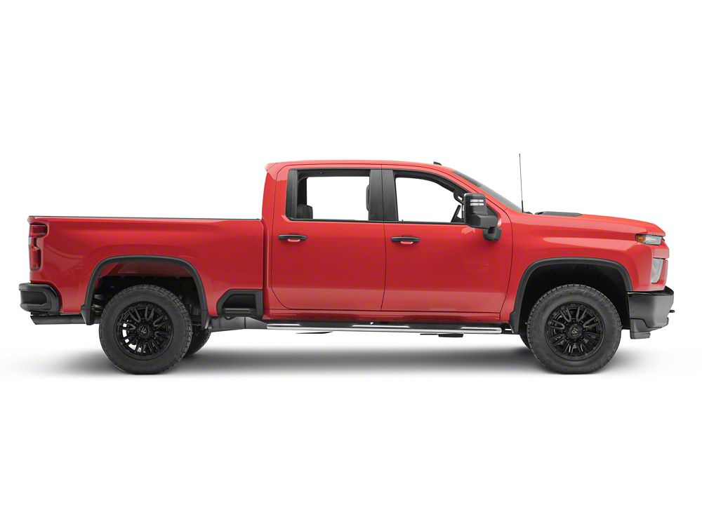 RedRock 5-Inch Oval Bent End Side Step Bars; Stainless Steel (20-25 Silverado 2500 HD Crew Cab)