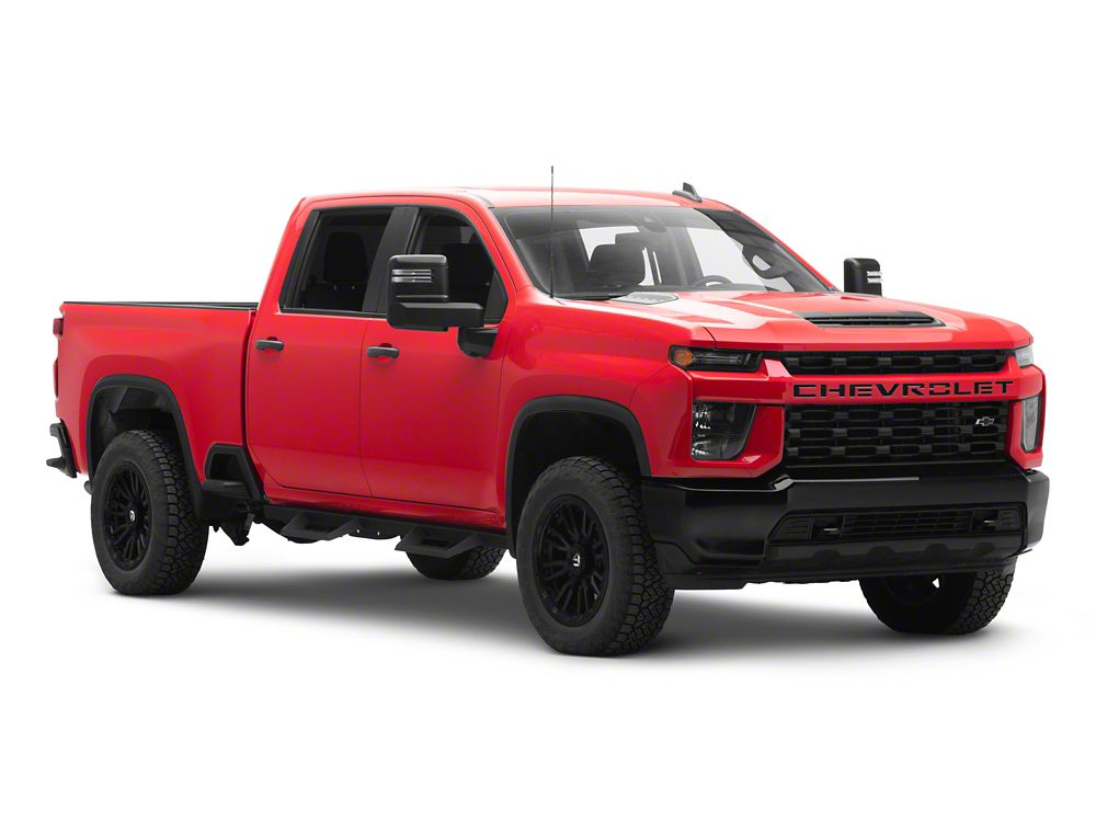 RedRock 4-Inch Drop TC1 Running Boards; Textured Black (20-25 Silverado 2500 HD Crew Cab)
