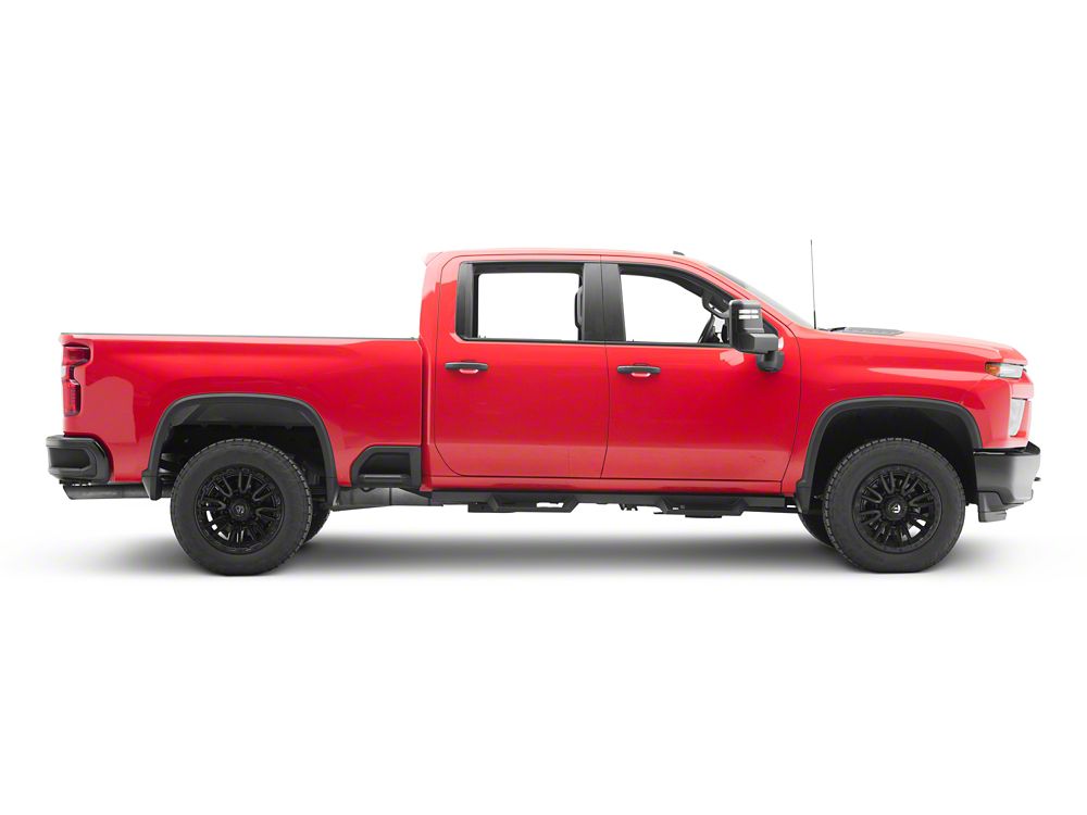 RedRock 4-Inch Drop TC1 Running Boards; Textured Black (20-25 Silverado 2500 HD Crew Cab)