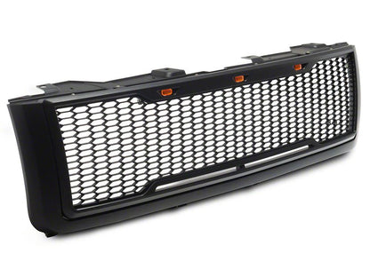 RedRock Baja Upper Replacement Grille with LED Lighting; Matte Black (11-14 Silverado 2500 HD)