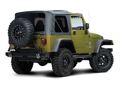 RedRock 3-Inch Round Side Step Bars; Textured Black (87-06 Jeep Wrangler YJ & TJ, Excluding Unlimited)