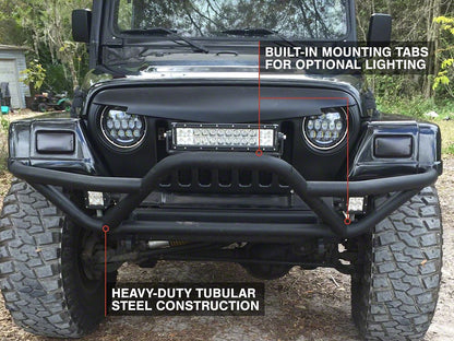 RedRock Rock Crawler Front Grille Guard; Textured Black (87-06 Jeep Wrangler YJ & TJ)