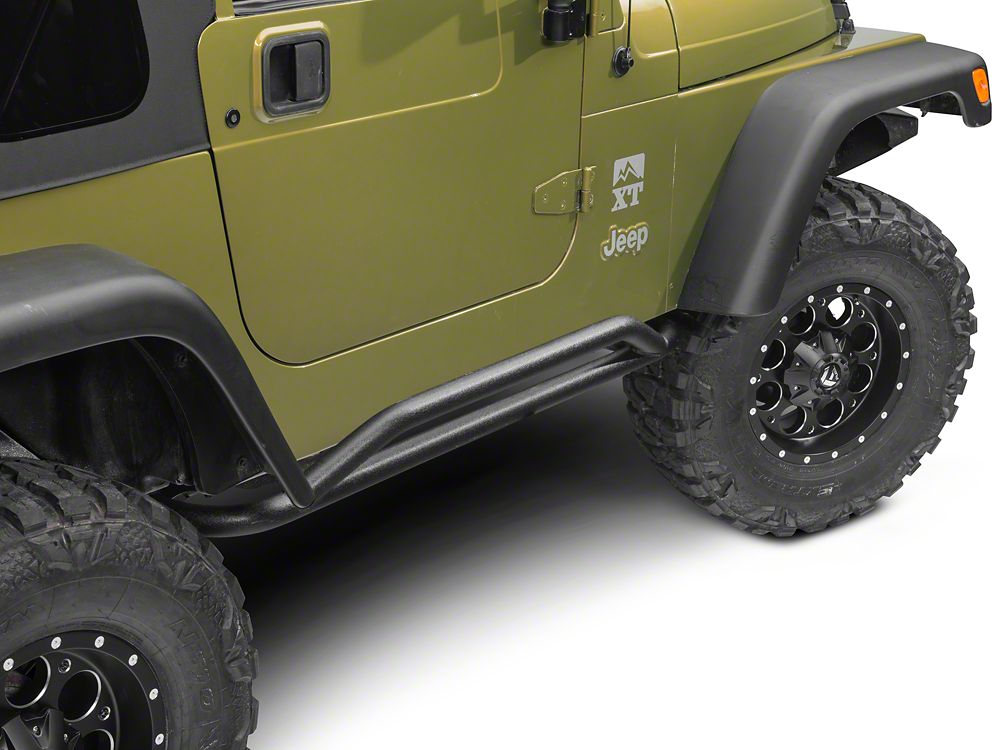 RedRock Rocker Guards; Textured Black (87-06 Jeep Wrangler YJ & TJ, Excluding Unlimited)