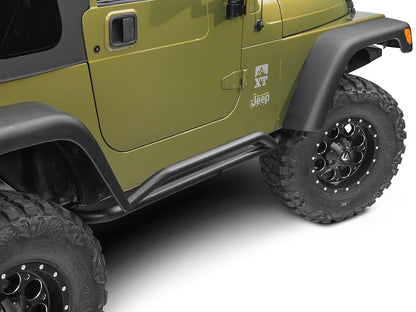 RedRock Rocker Guards; Textured Black (87-06 Jeep Wrangler YJ & TJ, Excluding Unlimited)