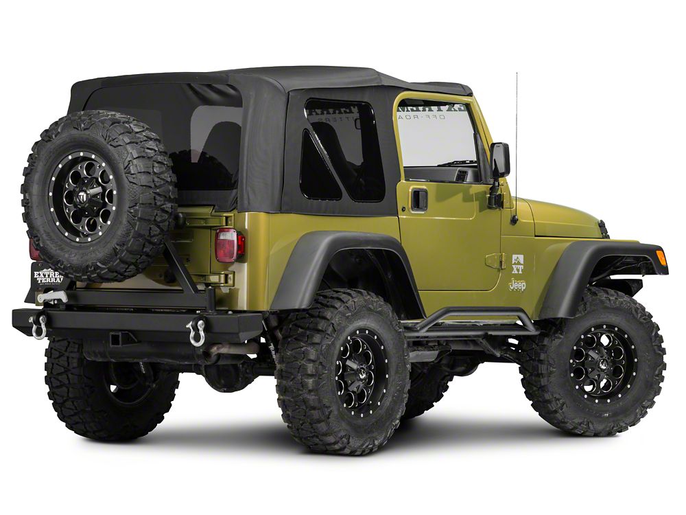 RedRock Rocker Guards; Textured Black (87-06 Jeep Wrangler YJ & TJ, Excluding Unlimited)