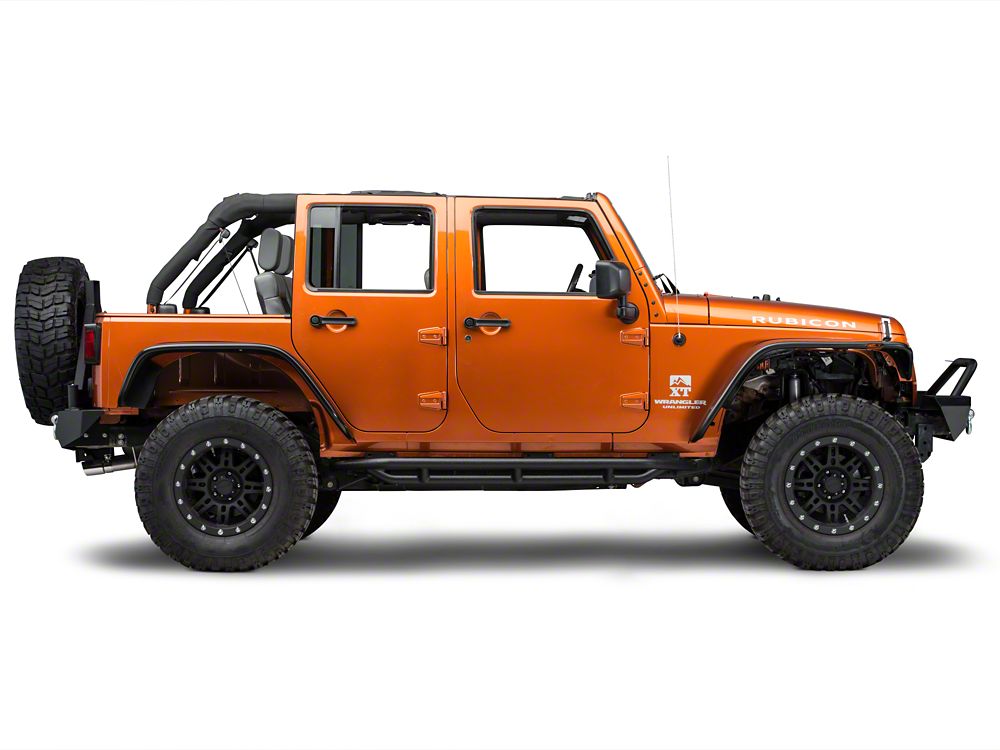 RedRock Side Armor; Textured Black (07-18 Jeep Wrangler JK 4-Door)