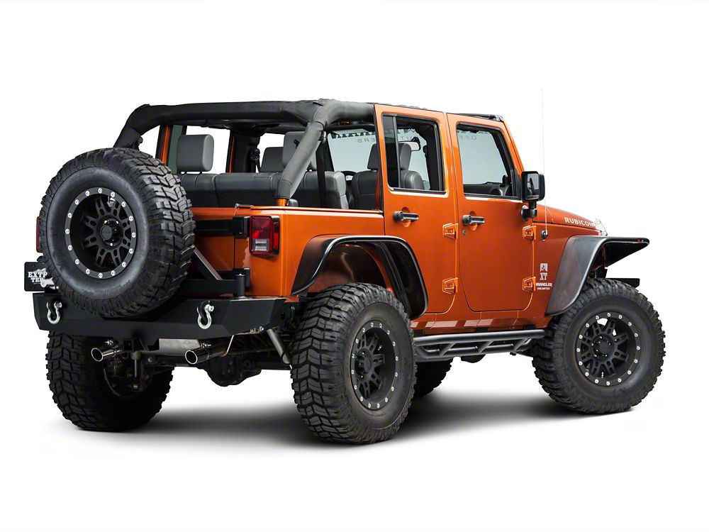 RedRock Side Armor; Textured Black (07-18 Jeep Wrangler JK 4-Door)