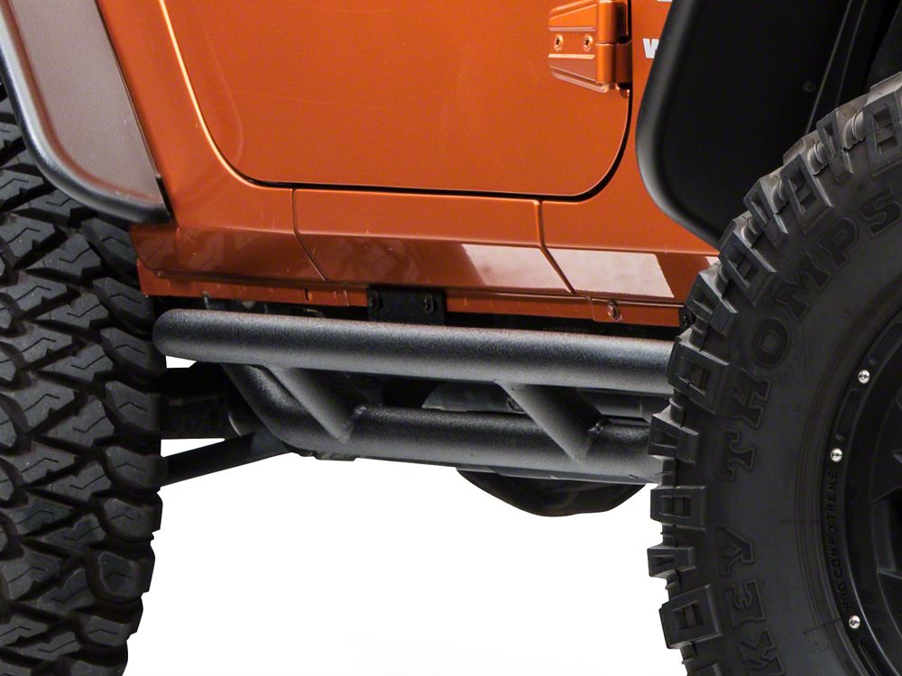 RedRock Side Armor; Textured Black (07-18 Jeep Wrangler JK 2-Door)