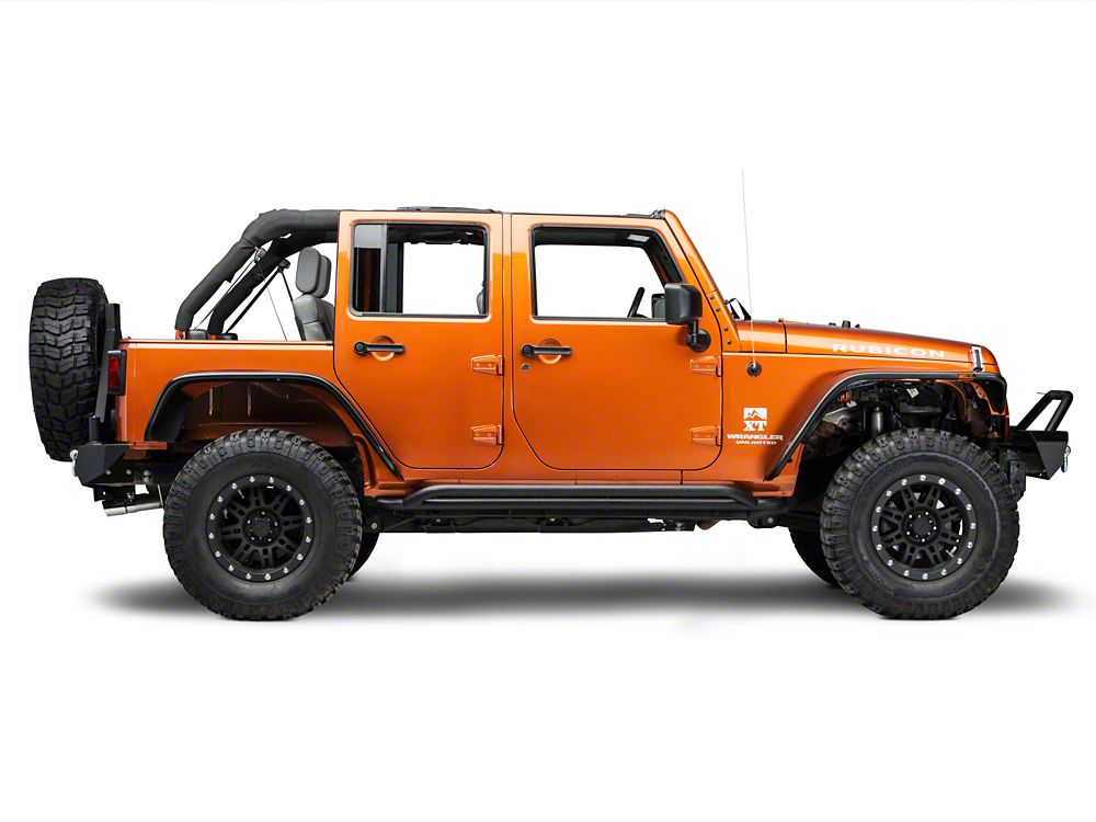 RedRock Rocker Guards; Textured Black (07-18 Jeep Wrangler JK 4-Door)