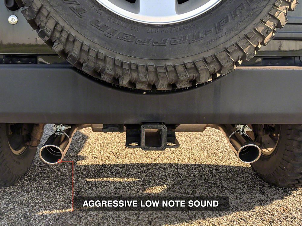 RedRock Dual Outlet Axle-Back Exhaust with Polished Tips (07-18 Jeep Wrangler JK)