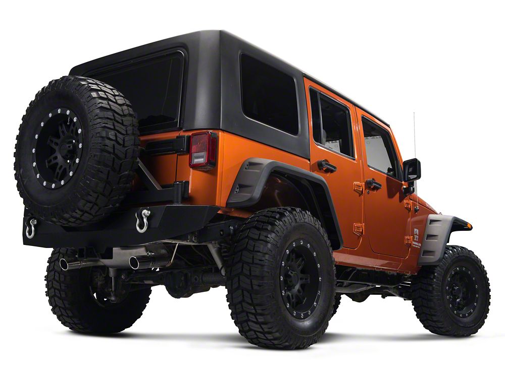 RedRock Dual Outlet Axle-Back Exhaust with Polished Tips (07-18 Jeep Wrangler JK)