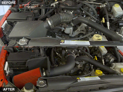 RedRock Cold Air Intake; Black Wrinkle (07-11 3.8L Jeep Wrangler JK)