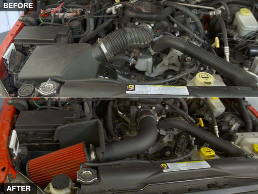 RedRock Cold Air Intake; Black Wrinkle (07-11 3.8L Jeep Wrangler JK)