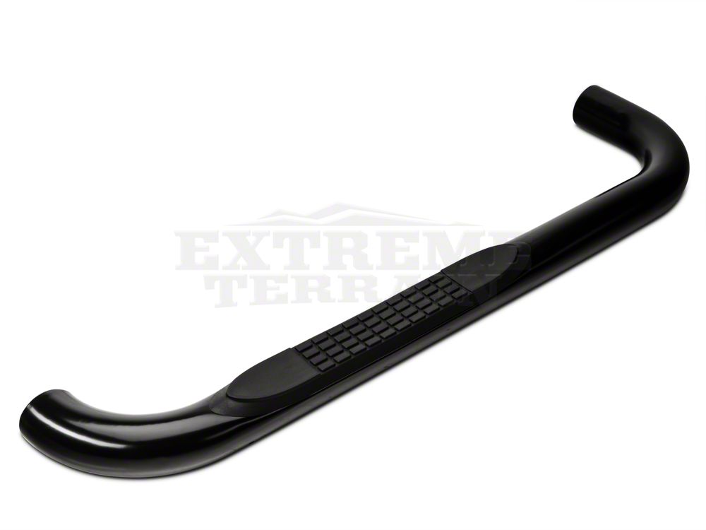 RedRock 3-Inch Round Side Step Bars; Semi-Gloss Black (87-06 Jeep Wrangler YJ & TJ, Excluding Unlimited)