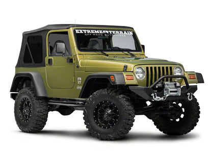 RedRock 3-Inch Round Side Step Bars; Semi-Gloss Black (87-06 Jeep Wrangler YJ & TJ, Excluding Unlimited)