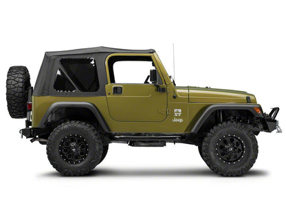 RedRock 3-Inch Round Side Step Bars; Semi-Gloss Black (87-06 Jeep Wrangler YJ & TJ, Excluding Unlimited)