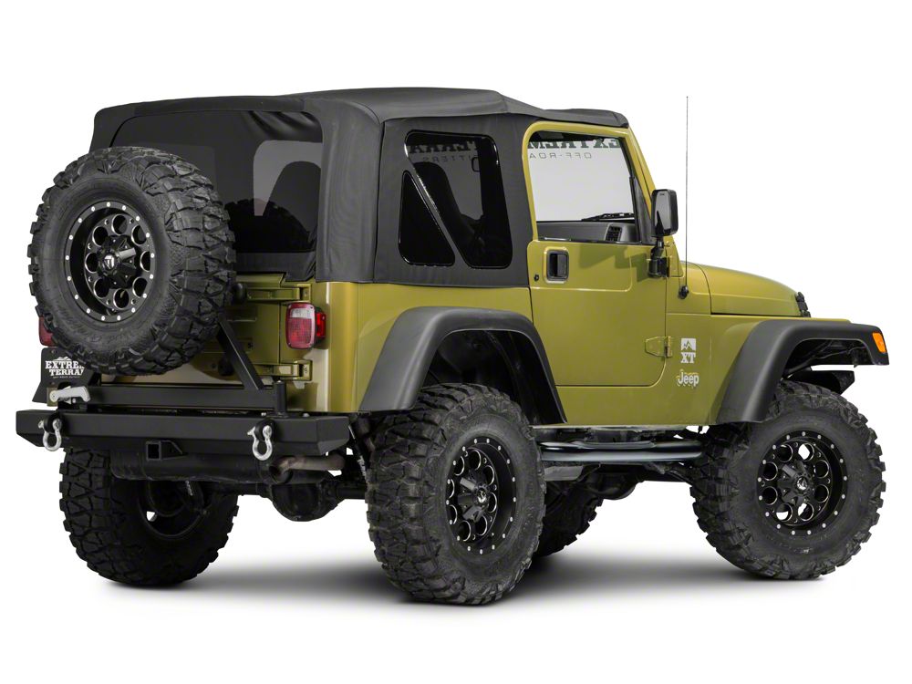 RedRock 3-Inch Round Side Step Bars; Semi-Gloss Black (87-06 Jeep Wrangler YJ & TJ, Excluding Unlimited)