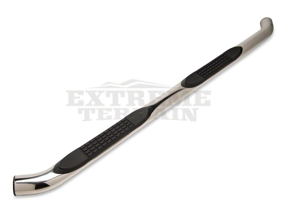 RedRock 3-Inch Round Curved Side Step Bars; Stainless Steel (07-18 Jeep Wrangler JK 4-Door)