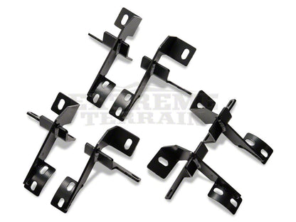 RedRock 4-Inch Oval Curved Side Step Bars; Semi-Gloss Black (07-18 Jeep Wrangler JK 4-Door)