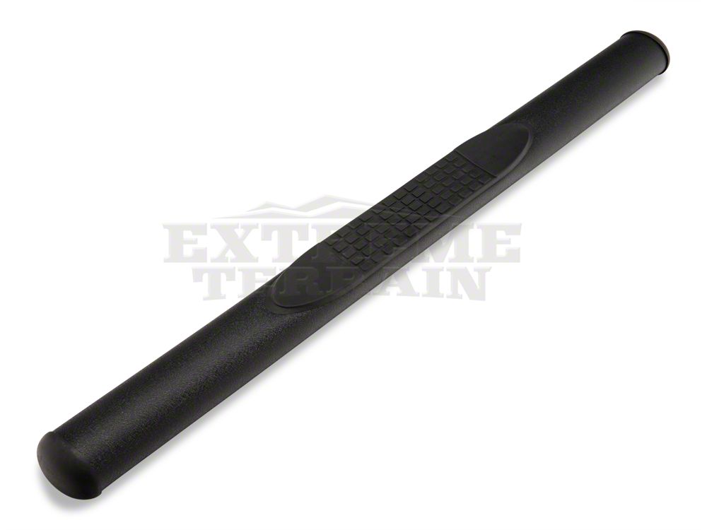 RedRock 4-Inch Oval Straight Side Step Bars; Textured Black (07-18 Jeep Wrangler JK 2-Door)