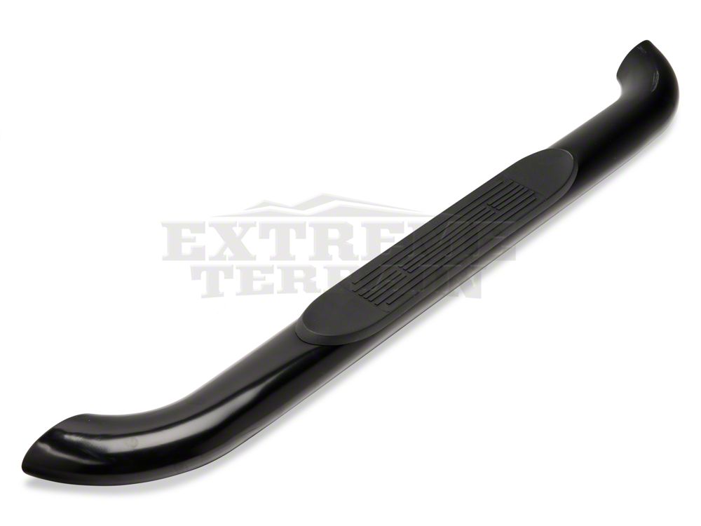 RedRock 4-Inch Oval Curved Side Step Bars; Semi-Gloss Black (07-18 Jeep Wrangler JK 2-Door)