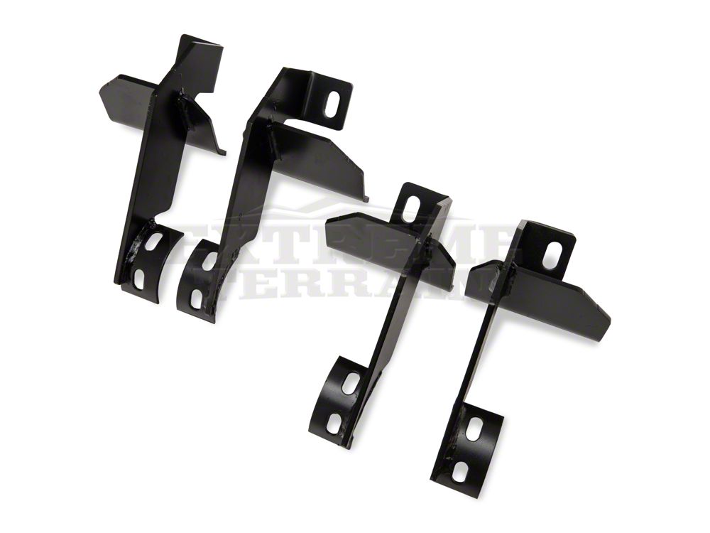 RedRock 4-Inch Oval Curved Side Step Bars; Semi-Gloss Black (07-18 Jeep Wrangler JK 2-Door)