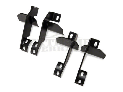 RedRock 4-Inch Oval Curved Side Step Bars; Semi-Gloss Black (07-18 Jeep Wrangler JK 2-Door)