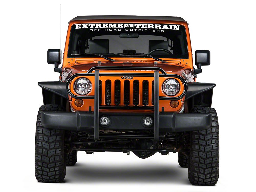 RedRock Grille Guard; Gloss Black (07-18 Jeep Wrangler JK