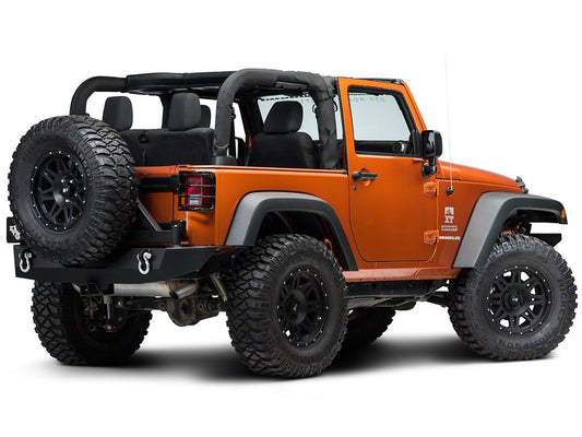 RedRock Wrap-Around Tail Light Guards; Gloss Black (07-18 Jeep Wrangler JK)