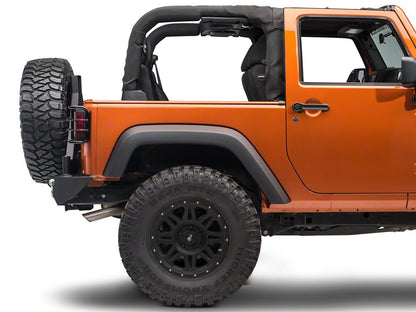 RedRock Wrap-Around Tail Light Guards; Gloss Black (07-18 Jeep Wrangler JK)